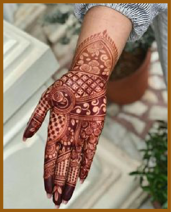 Double Band Rings In Royal Front Hand Mehndi Design